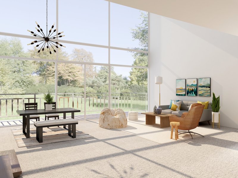 Carpet flooring in a modern living area